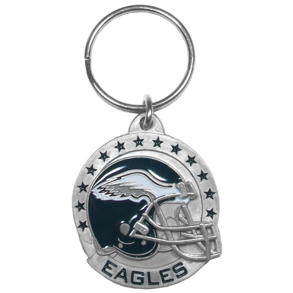 Philadelphia Eagles 3-D Helmet Metal Key Chain NFL Football (Round)