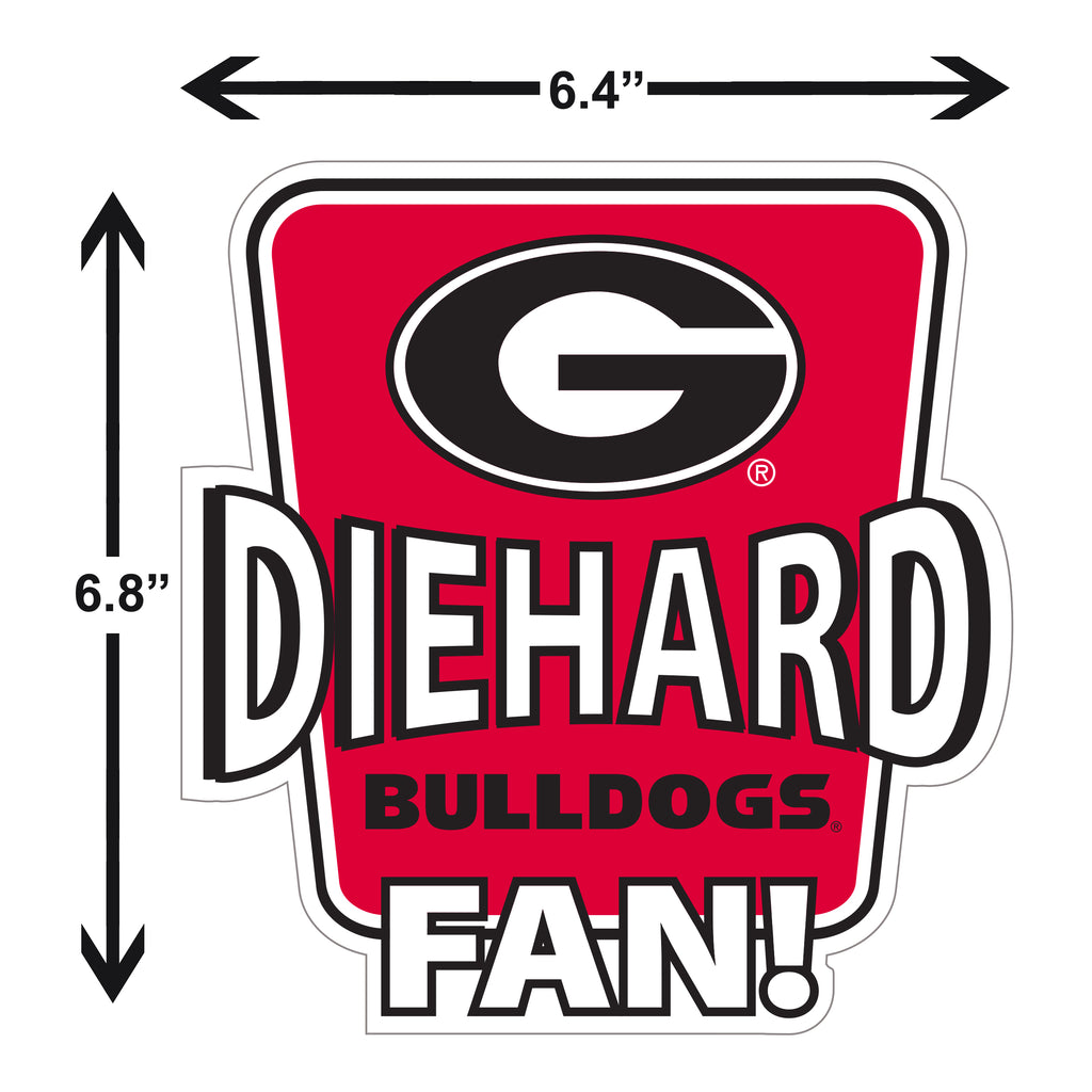 Georgia Bulldogs Die-Hard Fan Vinyl Auto or Flat Surface Decal NCAA