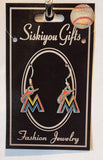 Miami Marlins Dangle Earrings (Zinc) MLB Jewelry