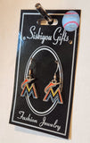 Miami Marlins Dangle Earrings (Zinc) MLB Jewelry