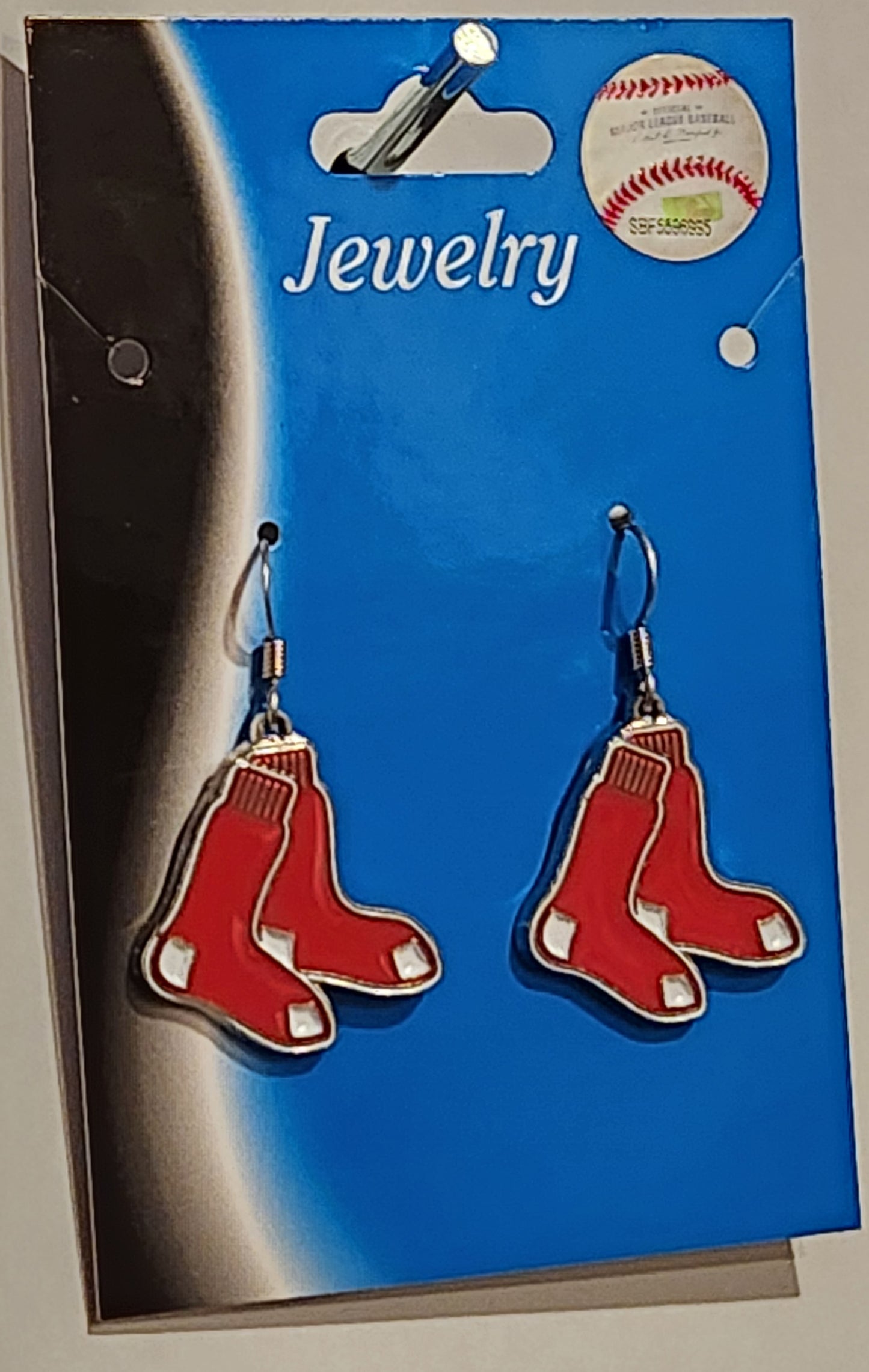 Boston Red Sox Dangle Earrings (Chrome) MLB Jewelry