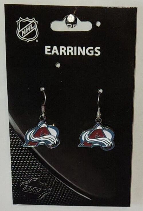 Colorado Avalanche Dangle Earrings (Chrome) NHL Hockey