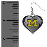 Michigan Wolverines Heart Dangle Earrings NCAA