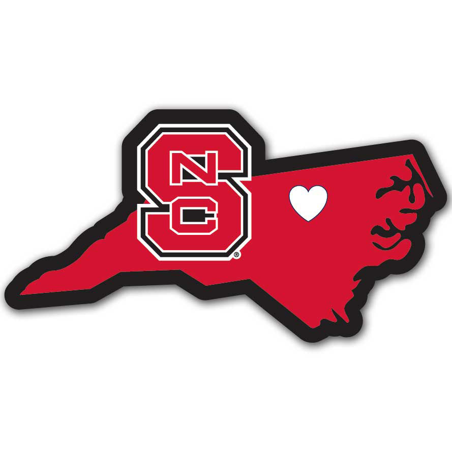 North Carolina State Wolfpack Home State Vinyl Auto Decal NCAA (North Carolina Shape)