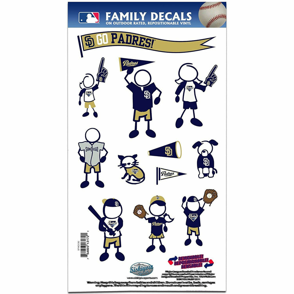 San Diego Padres Outdoor Rated Vinyl Family Decals MLB Baseball
