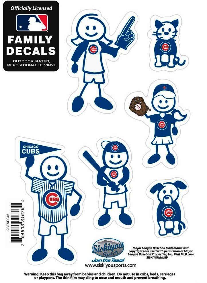 Chicago Cubs Outdoor Rated Vinyl Family Decals MLB Baseball