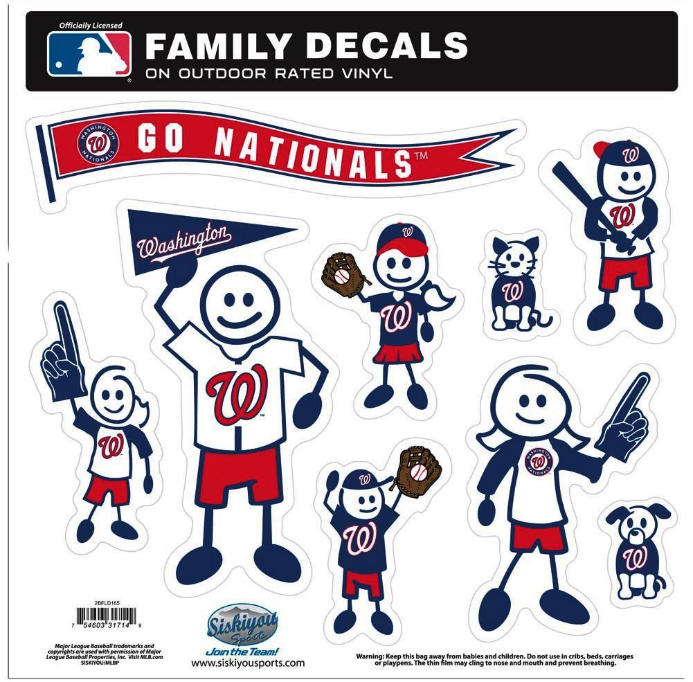 Washington Nationals Outdoor Rated Vinyl Family Decals MLB Baseball