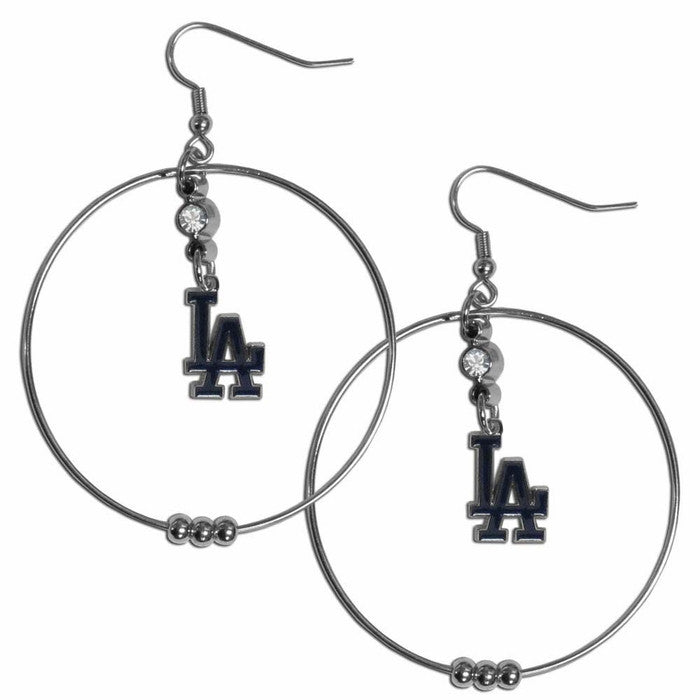 Los Angeles Dodgers 2 inch Hoop Earrings MLB Licensed Baseball Jewelry