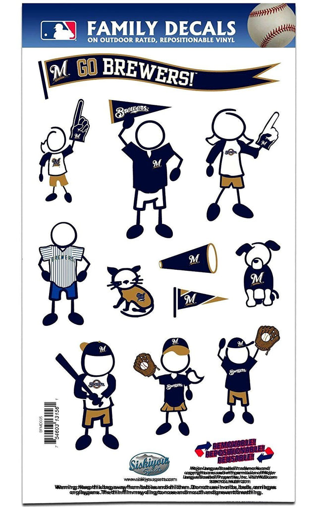 Milwaukee Brewers Outdoor Rated Vinyl Family Decals MLB