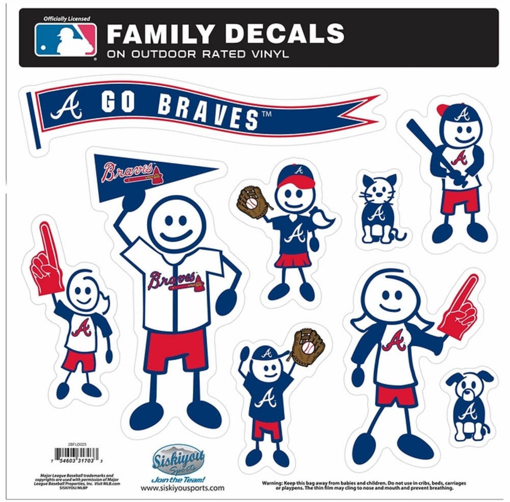 Atlanta Braves Outdoor Rated Vinyl Family Decals MLB Baseball