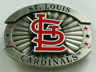 St. Louis Cardinals Over-sized 4" Pewter Metal Belt Buckle (MLB)