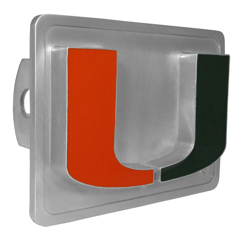 Miami Hurricanes 3-D Metal Rectangular Hitch Cover NCAA