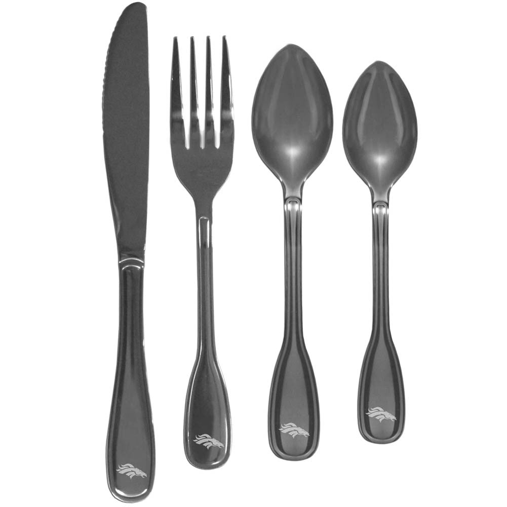 Denver Broncos 16 Piece Stainless Steel Flatware Set (NFL)