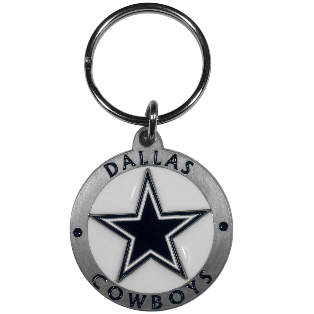 Dallas Cowboys 3 -D Logo Metal Key Chain NFL Football (Round)