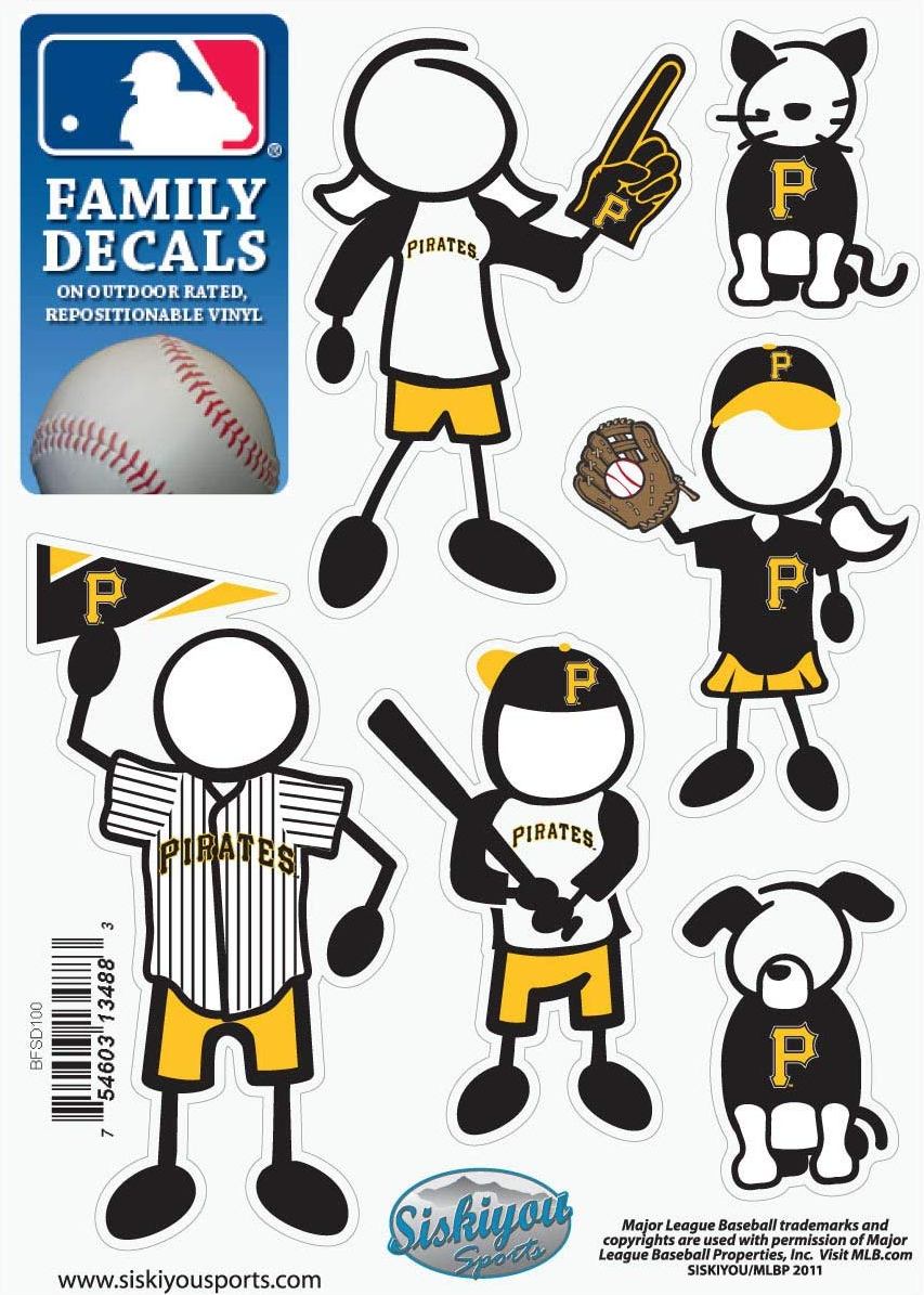 Pittsburgh Pirates Outdoor Rated Vinyl Family Decals MLB Baseball