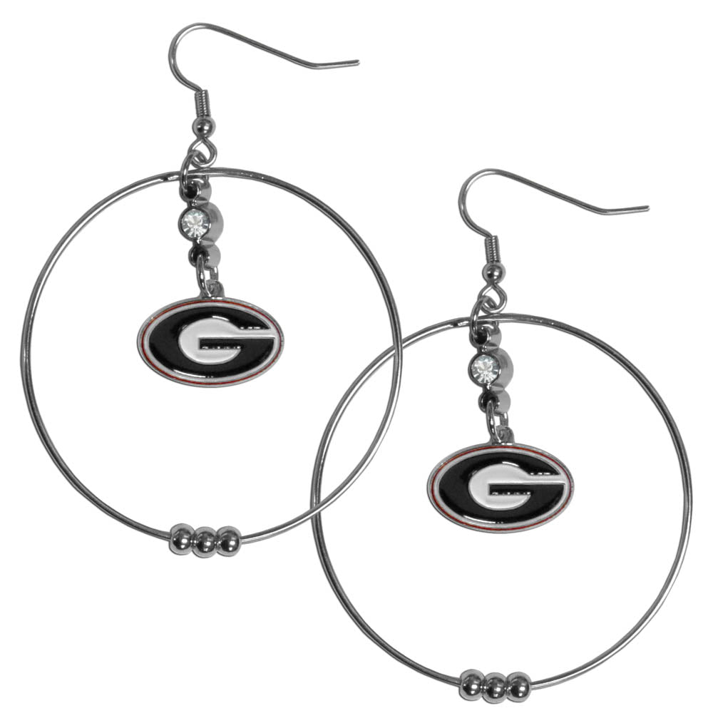 Georgia Bulldogs 2 inch Hoop Earrings NCAA Licensed Jewelry