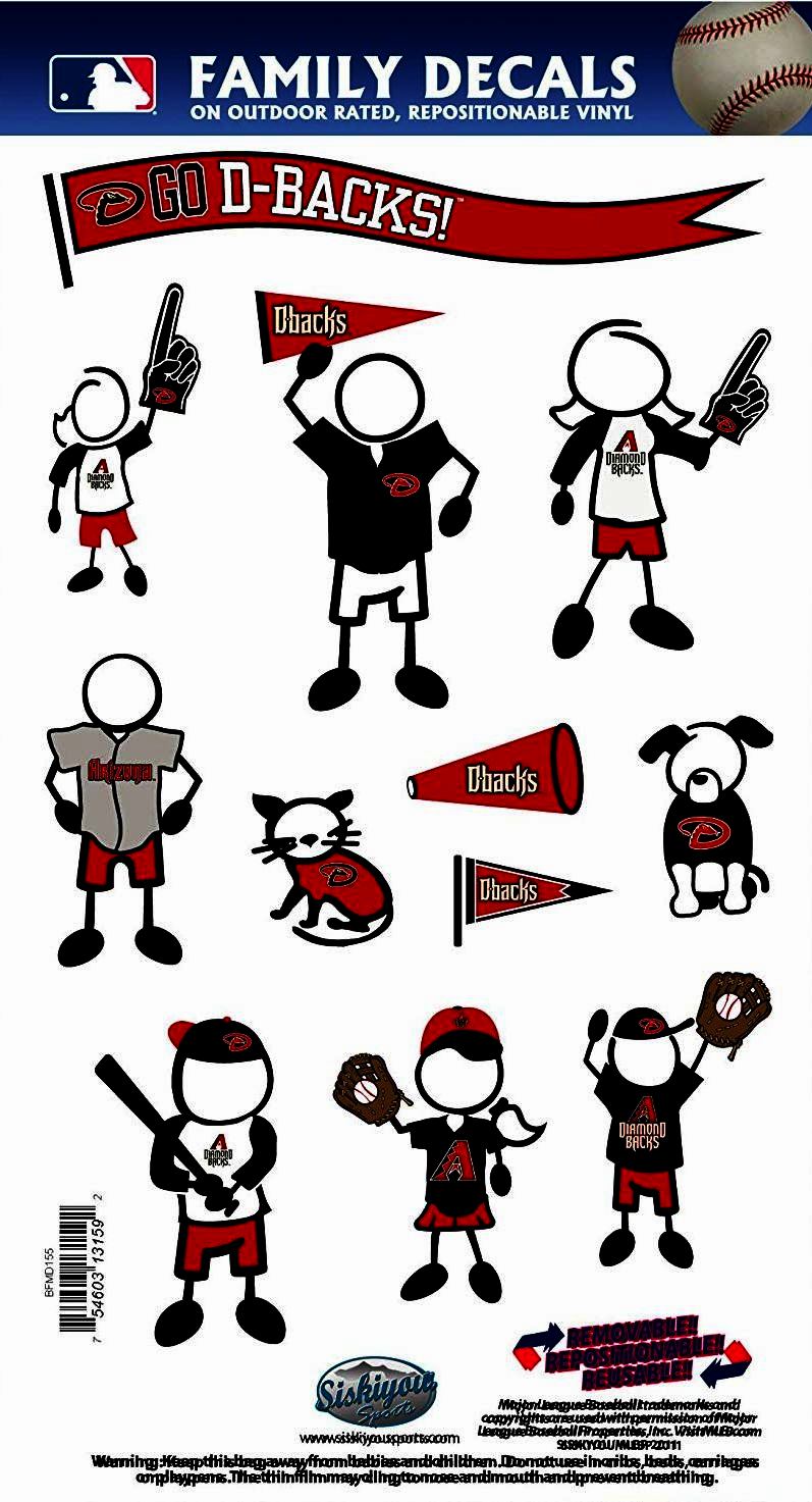 Arizona Diamondbacks Outdoor Rated Vinyl Family Decals MLB