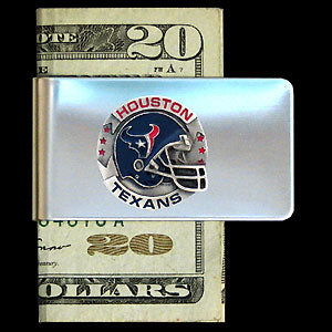Houston Texans Steel Money Clip w/ 3D Helmet NFL Football