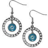 Miami Dolphins Hoop Earrings (Rhinestones) NFL