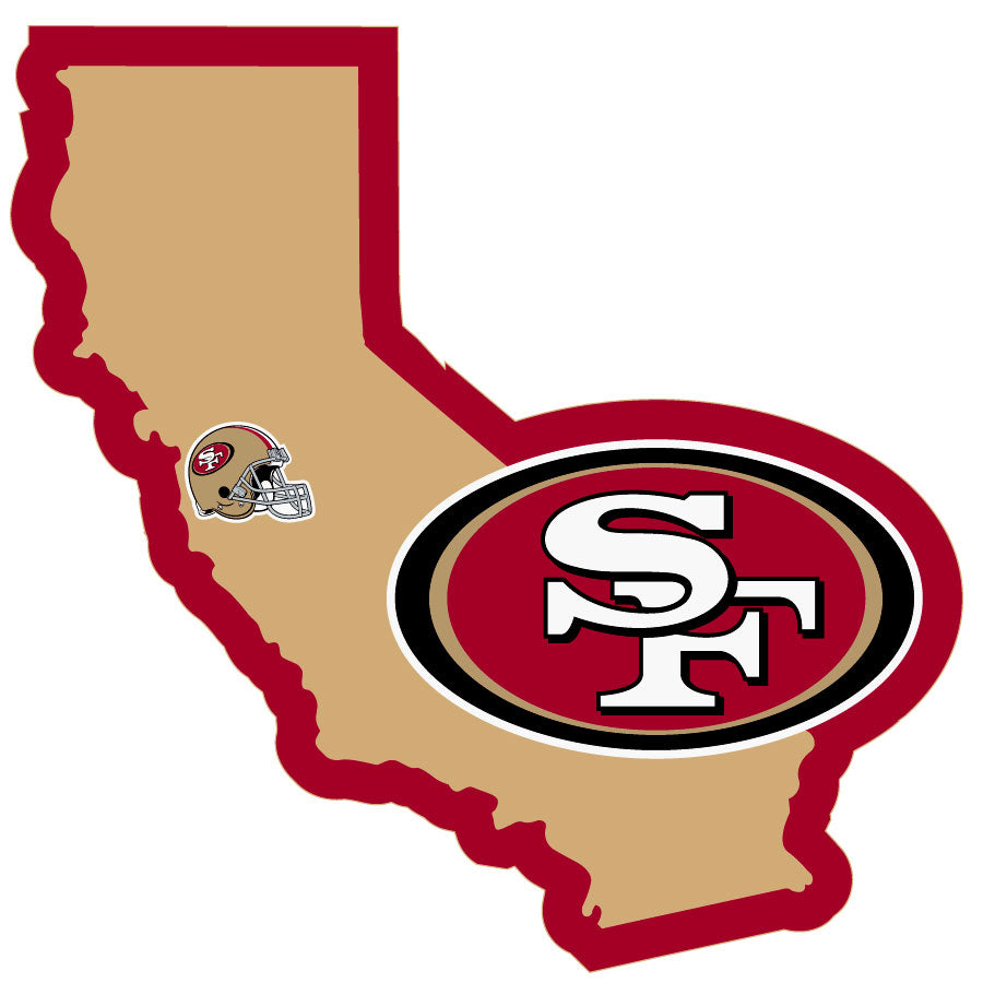 San Francisco 49ers Home State Vinyl Auto Decal (NFL) California Shape