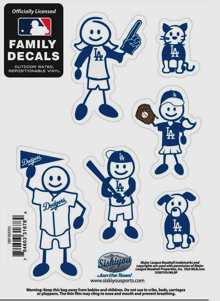 Los Angeles Dodgers Outdoor Rated Vinyl Family Decals MLB Baseball
