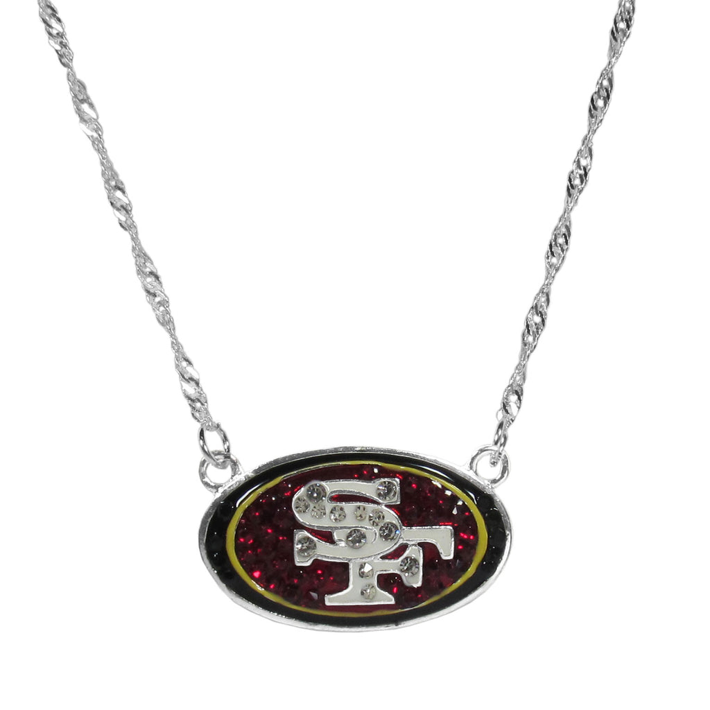 San Francisco 49ers Crystal Logo Necklace NFL Football