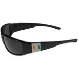 Miami Hurricanes Chrome Wrap Sunglasses with Microfiber Bag (NCAA)