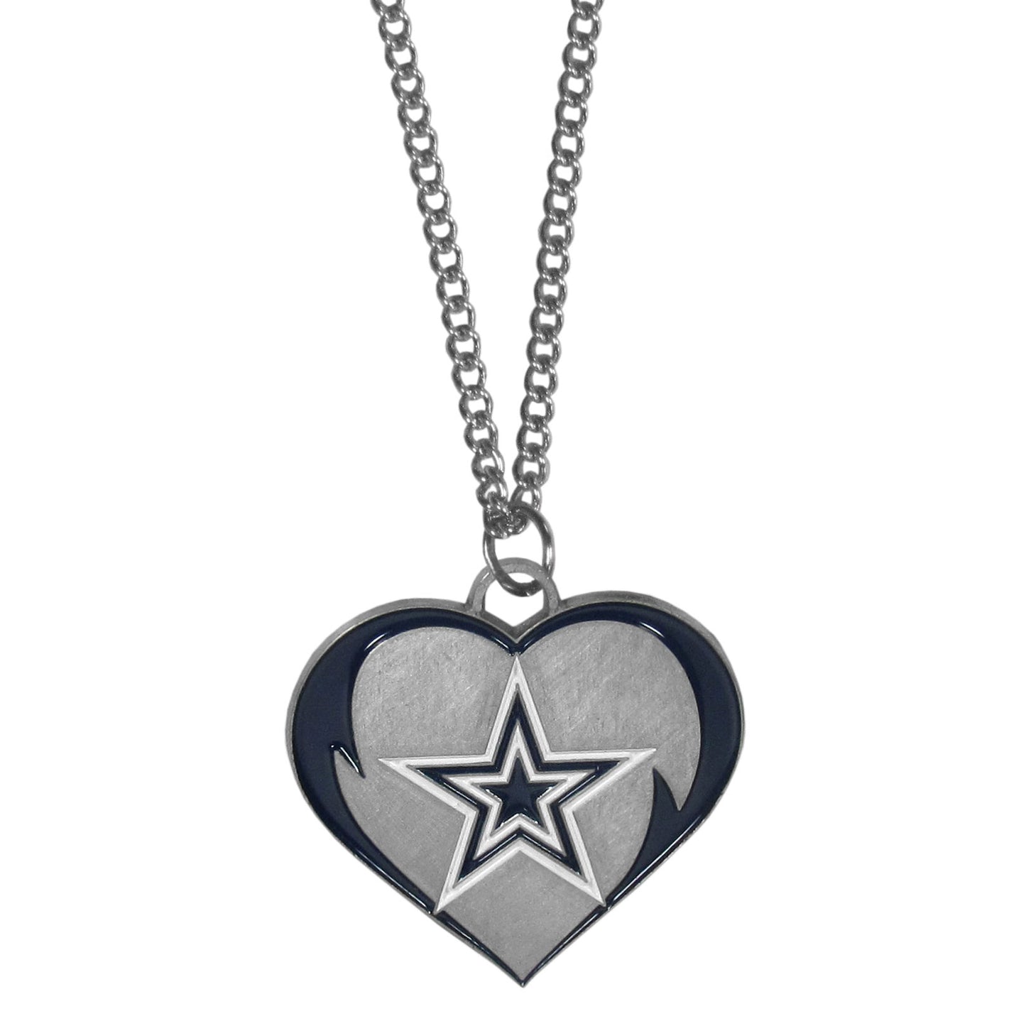 Dallas Cowboys 22" Chain Necklace with Metal Heart Logo Charm (NFL)