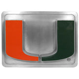 Miami Hurricanes 3-D Metal Rectangular Hitch Cover NCAA