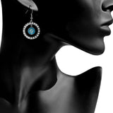 Miami Dolphins Hoop Earrings (Rhinestones) NFL