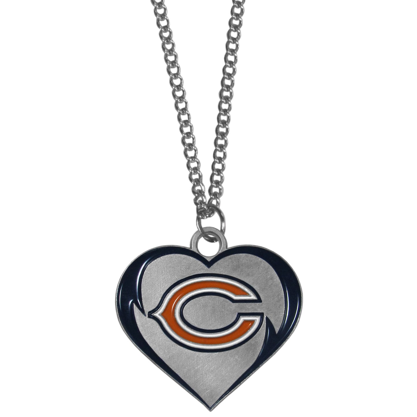 Chicago Bears 22" Chain Necklace with Metal Heart Logo Charm (NFL)
