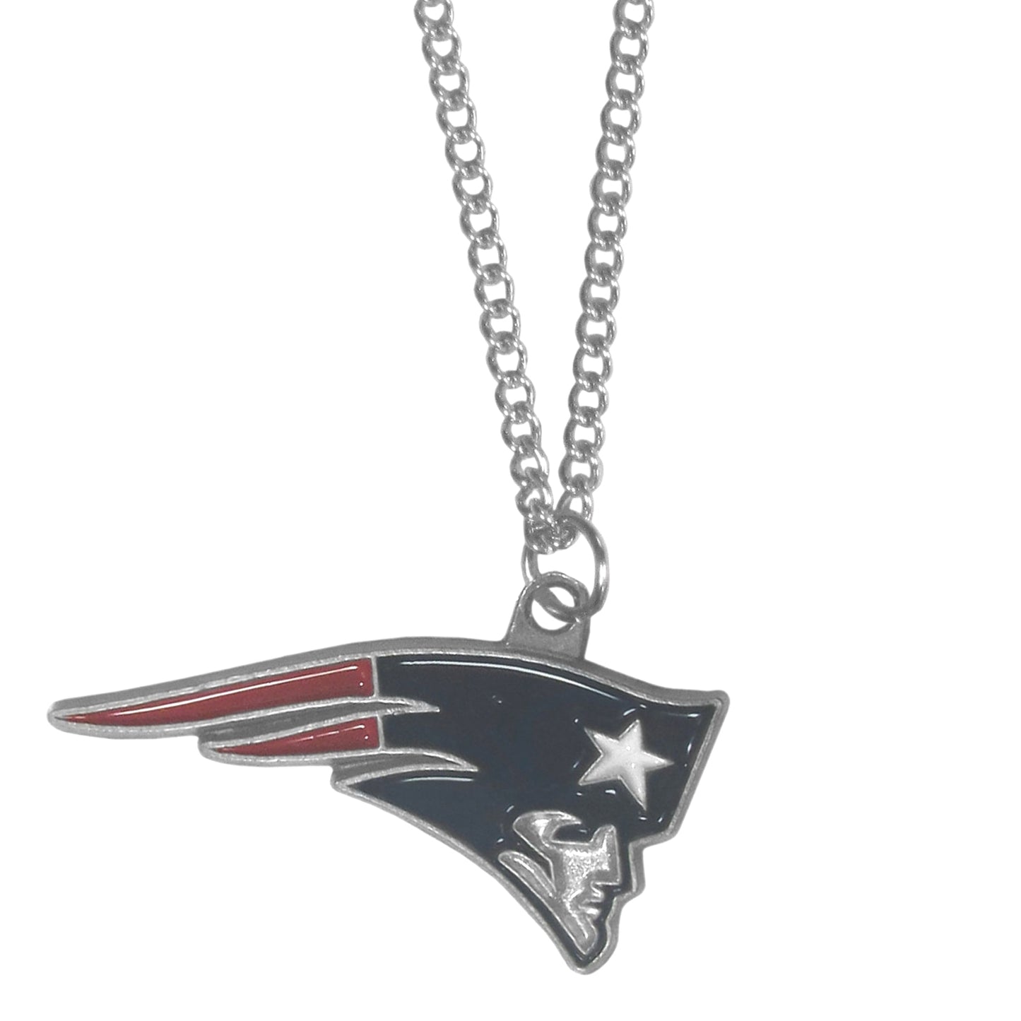 New England Patriots 22" Chain Necklace with Metal Team Logo Charm NFL Football