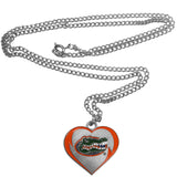 Florida Gators 22" Chain Necklace with Metal Heart Logo Charm (NCAA)