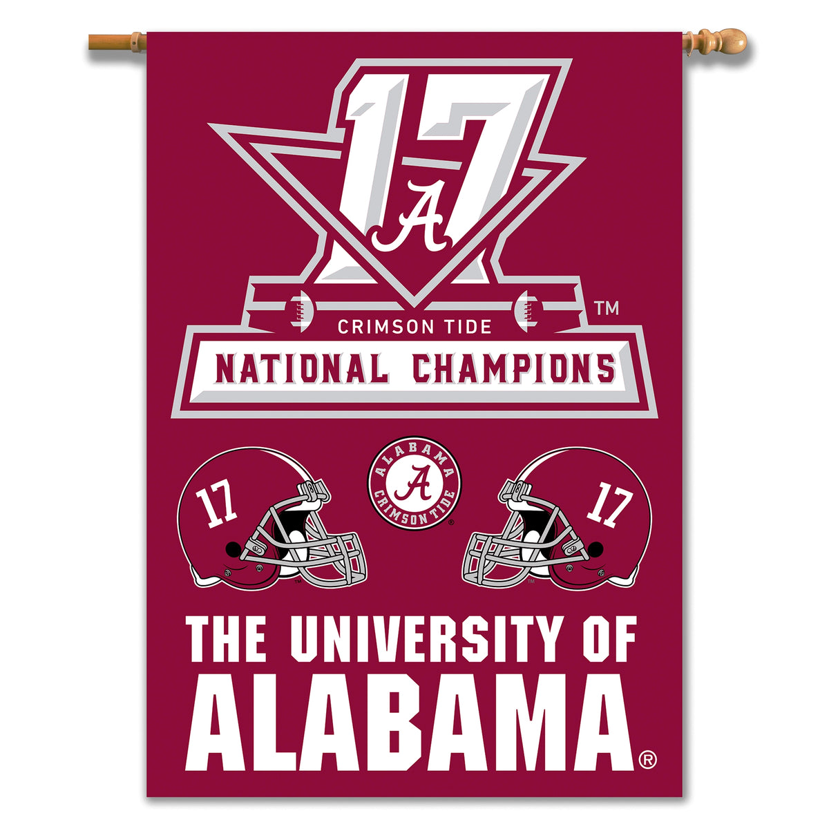 Alabama Crimson Tide 28" x 40" Two Sided House Banner (2017 National Champions) NCAA