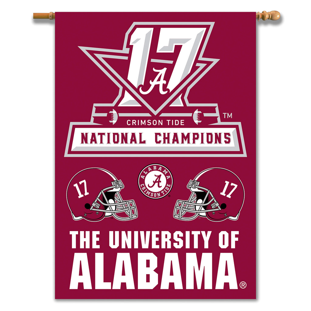 Alabama Crimson Tide 28" x 40" Two Sided House Banner (2017 National Champions) NCAA