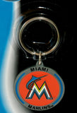Florida Miami Marlins 3-D Metal Key Chain MLB Licensed Baseball (Round)