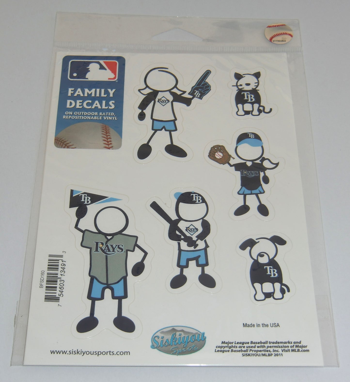Tampa Bay Rays Outdoor Rated Vinyl Family Decals MLB Baseball