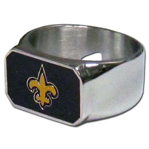 New Orleans Saints Steel Ring Bottle Opener Size 9 - NFL Football