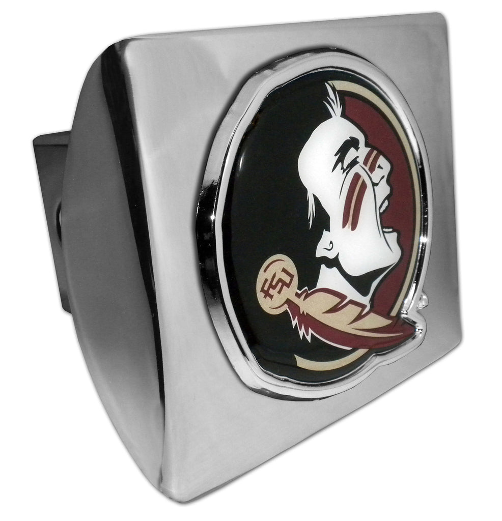 Florida State Seminoles Shiny Chrome Metal Hitch Cover (Seminole w/ Color) NCAA