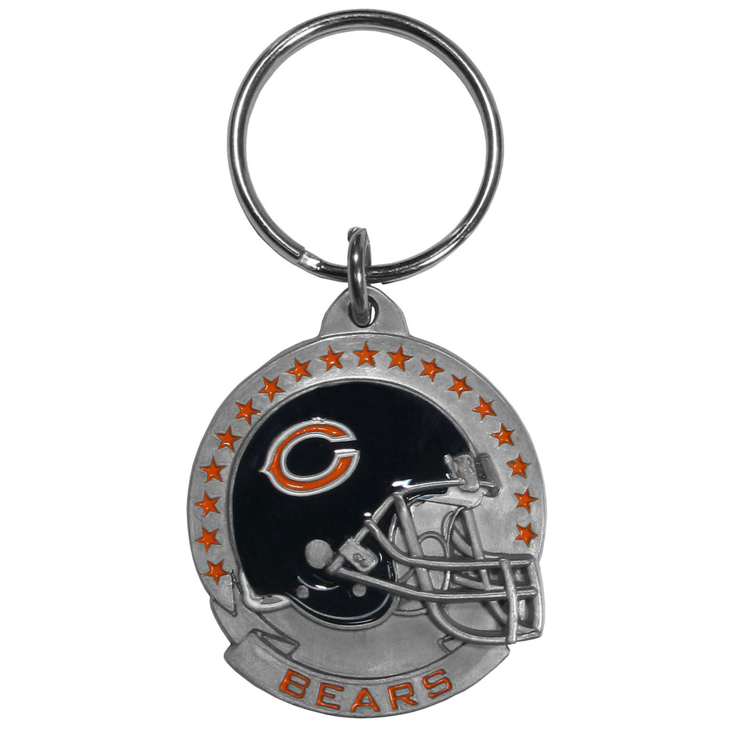 Chicago Bears 3-D Helmet Metal Key Chain NFL Football (Round)