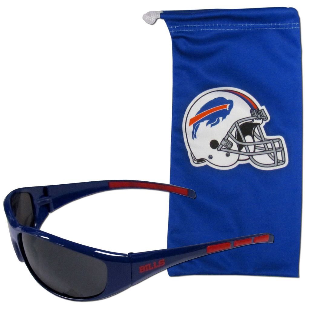 Buffalo Bills Wrap Sunglasses w/Microfiber Bag (NFL Football)