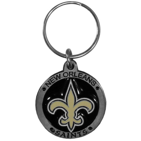 New Orleans Saints 3-D Logo Metal Key Chain NFL Football (Round)