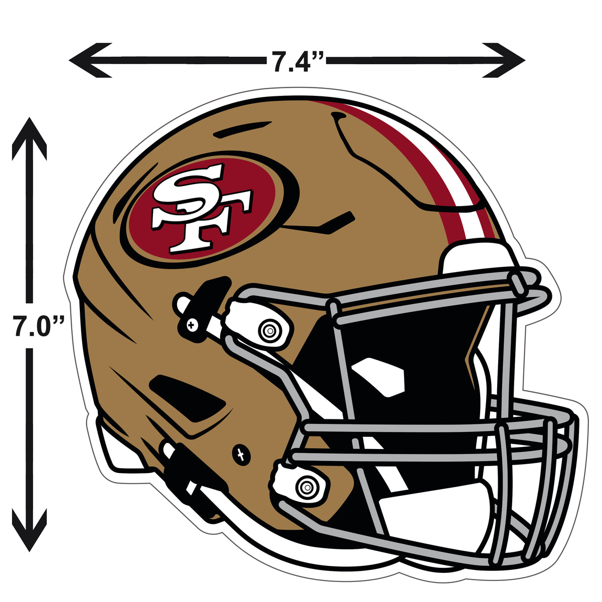 San Francisco 49ers Helmet Vinyl Auto or Flat Surface Decal (NFL)