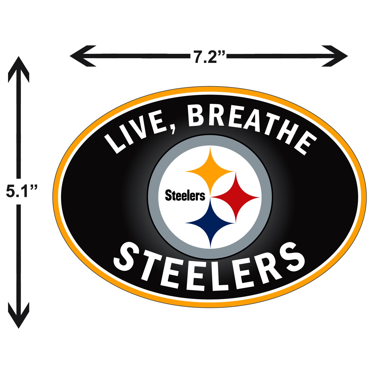 Pittsburgh Steelers Live-Breath Vinyl Auto or Flat Surface Decal (NFL)