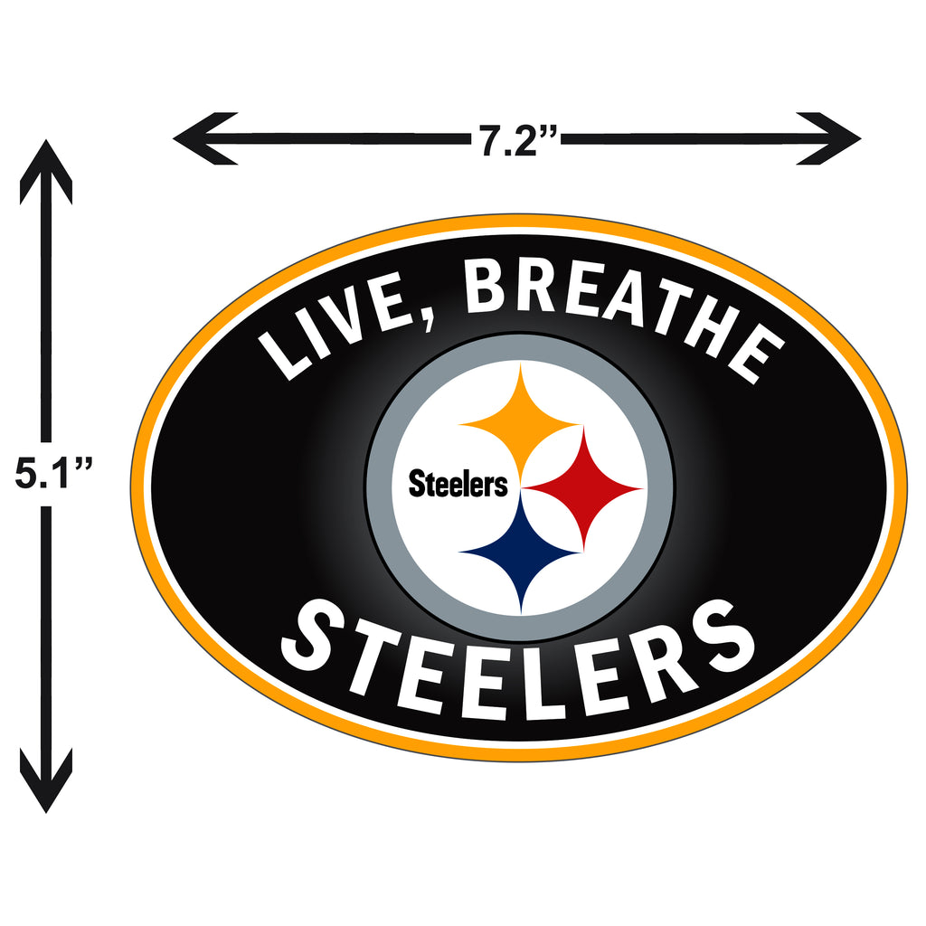 Pittsburgh Steelers Live-Breath Vinyl Auto or Flat Surface Decal (NFL)