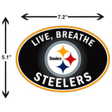 Pittsburgh Steelers Live-Breath Vinyl Auto or Flat Surface Decal (NFL)