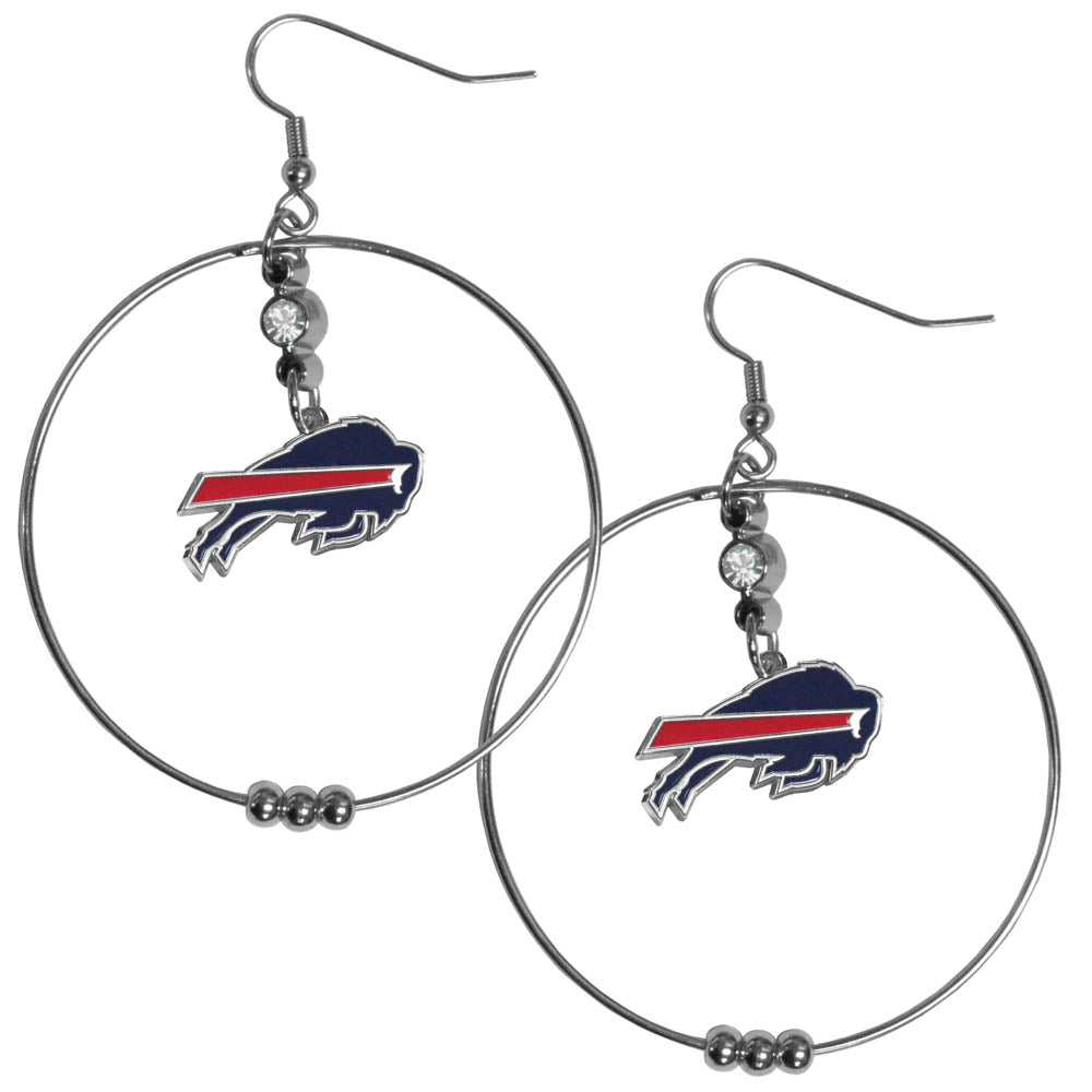 Buffalo Bills 2 inch Hoop Earrings NFL Licensed Football Jewelry