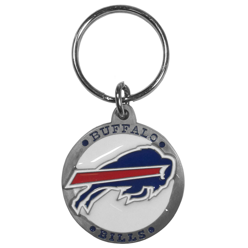 Buffalo Bills 3 -D Logo Metal Key Chain NFL Football (Round)