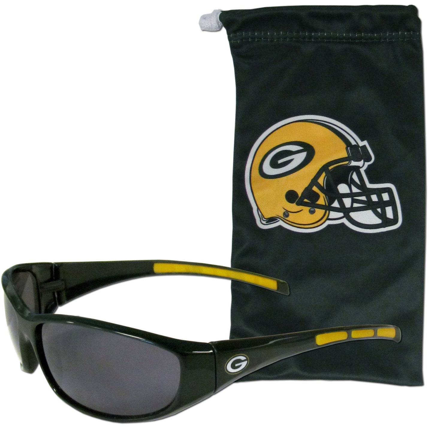Green Bay Packers Wrap Sunglasses with Microfiber Bag (NFL)