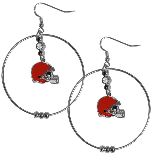 Cleveland Browns 2 inch Hoop Earrings NFL Licensed Football Jewelry